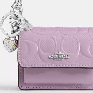 Coach Klare Bag Charm In Signature Leather With Heart Charm CDB50